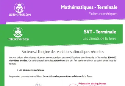 Fiches de cours téléchargeables